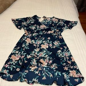 Navy blue floral dress